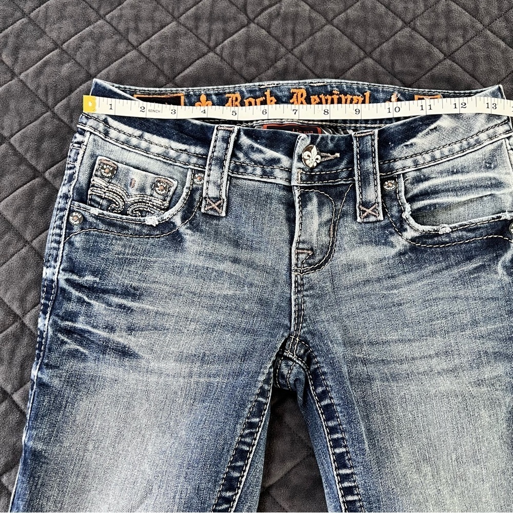 Rock Revival Jeans Women 24 Alivia Skinny Jean Embroidered Pocket B27 - Picture 8 of 10